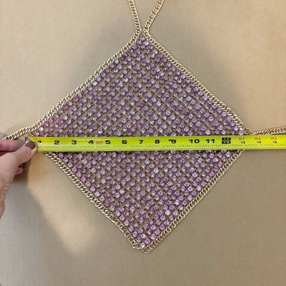 H:ours Oaklyn Top in Purple Embellishments Chain - Picture 7 of 8
